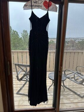 Gianni Bini Elegant Black Beaded Evening Gown